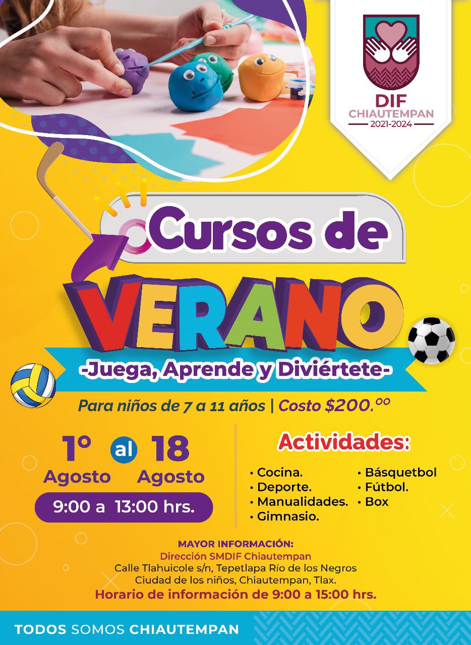 Invita SMDIF Chiautempan a curso de verano para niños y niñas